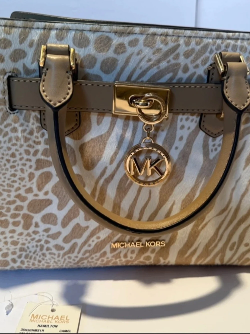Rare Calf's Hair Michael Kors Camel Animal Print Satchel